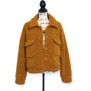 Sanctuary Faux Sherpa Cropped Trucker Jacket Sz XL